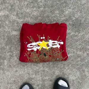 STARTER Red Sweater with Whimsical Design and Soft Knit Texture